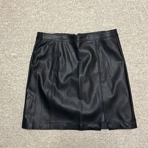 Faux Leather Skirt with Zipper